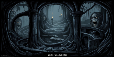 Virgil's Labyrinth: A Night of Thrills, Traps, and Dark Humor logo